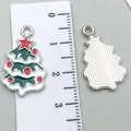 Pendentifs sapin de Noël émaillés rouge et vert pour la création de bijoux DIY - Style Sapin de Noël (19656) / Vert