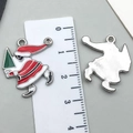 Pendentif Père Noël en émail pour la fabrication de bijoux DIY avec motif sapin vert - Style Père Noël (19658) / Rouge