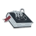 Gothic magic book charm with skeleton hand and white star icon for DIY jewelry - Magic Book Style (19372)