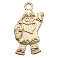 Ciondolo Babbo Natale dorato in lega per creazione gioielli fai da te e accessori - Stile Babbo Natale (15477)