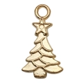 Pendentif sapin de Noël doré en alliage avec anneau et étoile pour création de bijoux - Style Sapin de Noël (15478)