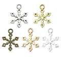 Snowflake charms for DIY jewelry in silver, gold, bronze and rose gold finishes - Hollow Snowflake (Style B) / 14x19mm (0.6g) / Antique Silver