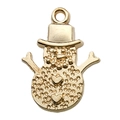 Pendentif bonhomme de neige doré avec chapeau et boutons cœur pour bijoux DIY - Style Bonhomme de Neige (18290)