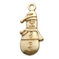 Pendentif bonhomme de neige en or KC poli avec détails pour création de bijoux DIY - Style Bonhomme de Neige (18293)
