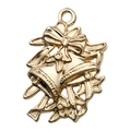 Pendentif de Noël doré avec cloches et nœud pour bijoux et loisirs créatifs DIY - Style Cloche (18294)