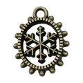 Ciondolo a forma di fiocco di neve in bronzo antico per gioielli fai da te - Stile Fiocco di Neve (20001)