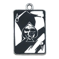 Gothic Ace of Spades poker pendant with skull design for DIY jewelry making - Skull Ace of Spades Poker Pendant (19389)
