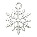 Polished silver snowflake pendant charm for DIY jewelry making and earrings - Snowflake Style (20021)