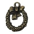 Ciondolo a corona di Natale in lega di bronzo vintage per la creazione di gioielli - Stile Ghirlanda (20005)