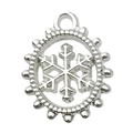 Polished silver snowflake charm pendant for DIY jewelry making and earrings - Snowflake Style (20023)
