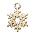 Pendentif flocon de neige en alliage doré avec étoile hexagonale et anneau de suspension - Style Flocon de Neige (18322)