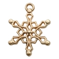 Pendentif flocon de neige en alliage doré avec structure hexagonale pour bijoux DIY - Style Flocon de Neige (18324)
