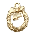 Pendentif couronne de Noël en alliage d'or KC avec nœud papillon pour bijoux DIY - Style Couronne (20040)