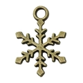 Ciondolo a forma di fiocco di neve in bronzo antico per gioielli natalizi fai-da-te - Stile Fiocco di Neve (20007)