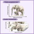 Pegatinas de pared familia elefantes acuarela con dimensiones de 81x100 cm - Estilo Elefante Madre Y Bebé (HY-L042)