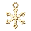 Pendentif flocon de neige doré ajouré pour la création de bijoux DIY et décors de Noël - Style Flocon de Neige (20041)