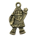 Ciondolo nano vichingo in bronzo antico con dettagli in rilievo e anello di sospensione - Stile Babbo Natale (20008)