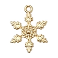 Pendentif flocon de neige doré en alliage avec texture vintage pour bijoux artisanaux - Style Flocon de Neige (20042)