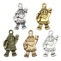 Santa Claus metal pendants in five metallic finishes for DIY Christmas jewelry making - Santa Claus / 12x23mm / Antique Silver