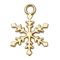 Pendentif flocon de neige doré en alliage avec anneau pour bijoux de Noël - Style Flocon de Neige (20043)