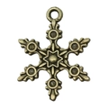 Ciondolo a forma di fiocco di neve in bronzo antico per la creazione di gioielli DIY - Stile Fiocco di Neve (20010)