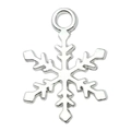 Polished silver snowflake pendant with top loop for DIY jewelry making and crafts - Snowflake Style (20028)