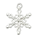Polished silver snowflake charm pendant for DIY jewelry making earrings and bracelets - Snowflake Style (20030)