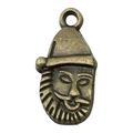 Ciondolo Babbo Natale in bronzo antico in lega per creazione di gioielli natalizi DIY - Stile Testa di Babbo Natale (20015)