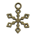 Ciondolo a fiocco di neve in lega bronzo vintage per creazione di gioielli fai da te - Stile Fiocco di Neve (20016)