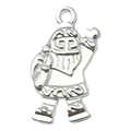 Silver alloy Santa Claus pendant with engraved 2022 text for DIY jewelry making - Santa Style (20035)