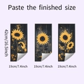 Set di tre adesivi murali girasole con dimensioni 42x19cm su sfondo viola chiaro - Stile Artistico Girasole (HY-F292)