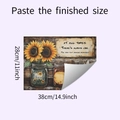 Vintage sunflower mason jar wall sticker with English motto 38x28cm size - Sunflower English Glass Bottle (HY-F291)