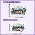 Détail des stickers muraux bus de la jungle montrant la disposition et les dimensions - 30*40cm (HY-F312)