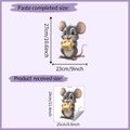 Size chart for cute mouse and cheese wall sticker showing dimensions in cm and inches - 25*29cm