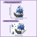 Tableau des tailles détaillé pour sticker mural voilier bleu et vignes - 30*40cm(HY-F313)
