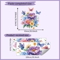 Dettaglio di adesivi murali fiori e farfalle con layout e dimensioni di posa - 40*100cm(HY-L048)
