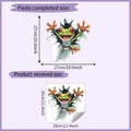 Detailed size chart for 3D broken wall red-eyed frog decorative PVC wall sticker - 29x29cm (HY-M271)