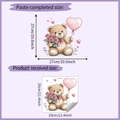 Detailed size chart showing teddy bear wall sticker measurements in cm and inches - 29*29CM (HY-M275)