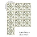 Dettaglio di 10 adesivi per piastrelle retrò verdi con motivi floreali da 10x10cm - 10*10cm*10pcs/HY-CZ007 Pellicola di Cristallo