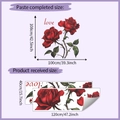 Details zur Anordnung der Wandaufkleber mit roten Rosen und Endmaßen der Anwendung - 40*120cm*2pcs/HY-L050