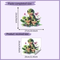 Detailed comparison of cute turtle wall sticker before and after application dimensions - 25*29CM/HY-M280