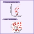 Infografik zum Valentinstag-Gnom-Wandtattoo mit Maßen für das fertige Klebeergebnis - 28x28cm