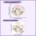 Detail showing heart shape floral bird wall sticker dimensions for Valentine's Day decor - 39*39cm/HY-F303