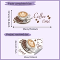 Coffee cup wall sticker layout showing product dimensions and application sizing - 40*60cm/HY-E137