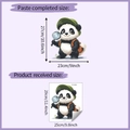 Size specifications for panda explorer wall sticker showing 29x25cm layout and 27x23cm finish - Gold Flower (HY-M281) / 25*29cm
