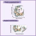 Vinilo decorativo de luna creciente floral con linternas para decoración de dormitorio - 30x60cm (HY-B085)