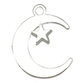 Himmelsanhänger aus Silberlegierung mit Mondsichel und Stern für DIY-Schmuck - Stern Mond-Stil (20842)