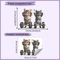 Detailed size chart for cartoon cat fitness wall stickers with application dimensions - Weightlifting Cat (HY-F323) / 30x40cm
