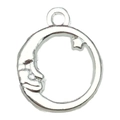 Silberner Mond- und Sternanhänger aus Legierung für DIY-Schmuck und Bastelarbeiten - Mond Stern-Stil (20845)