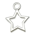 Polierter silberner Stern-Anhänger mit hohlem Design für DIY-Schmuckherstellung - Hohler Pentagramm-Stil (20848)
